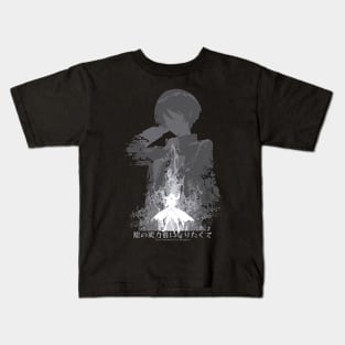 The Eminence in Shadow anime characters Cid Kagenou in Distressed Grunge Style featured with Japanese Text Kids T-Shirt